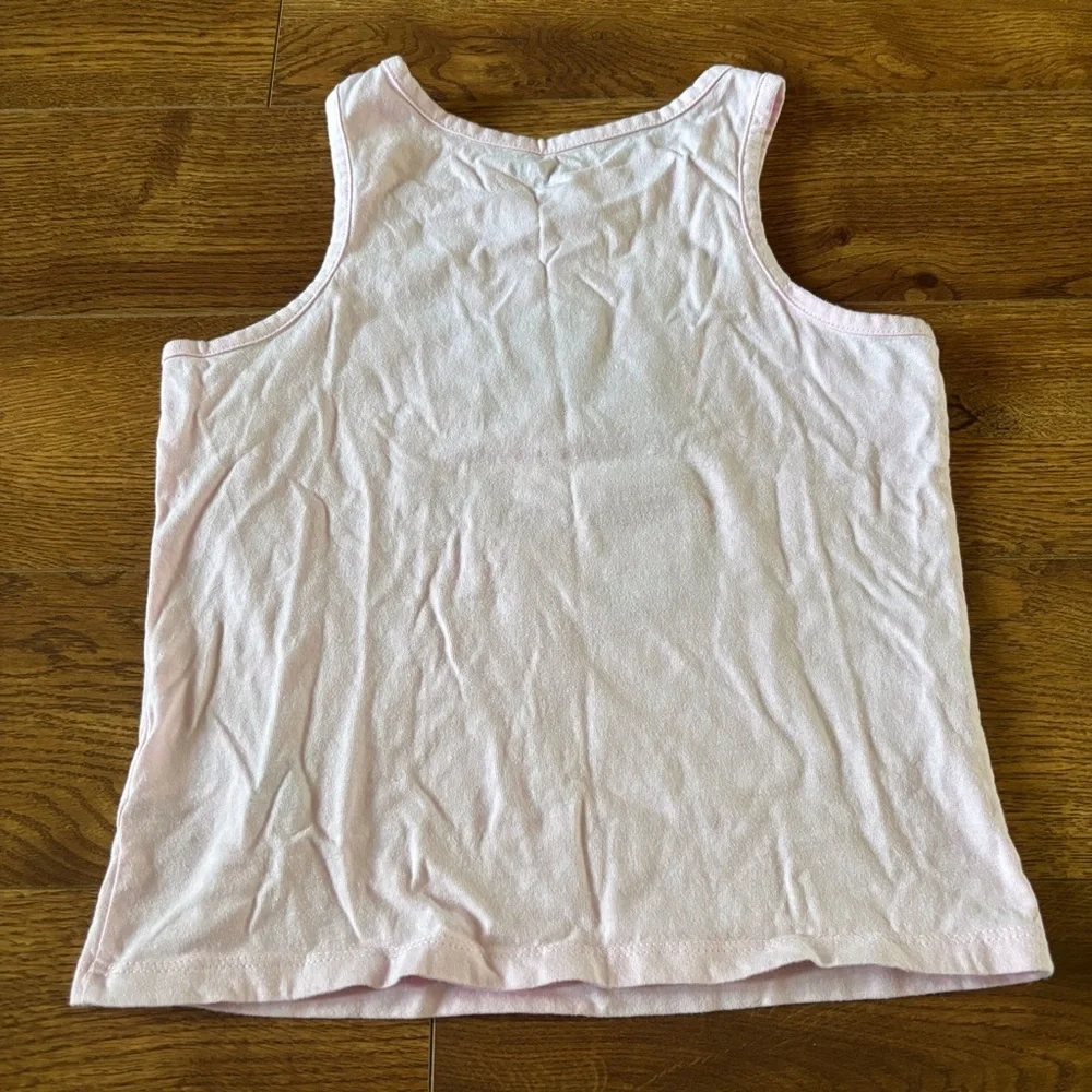 Old Navy Light Pink Kids Frog & Toad Graphic Tank in size L
